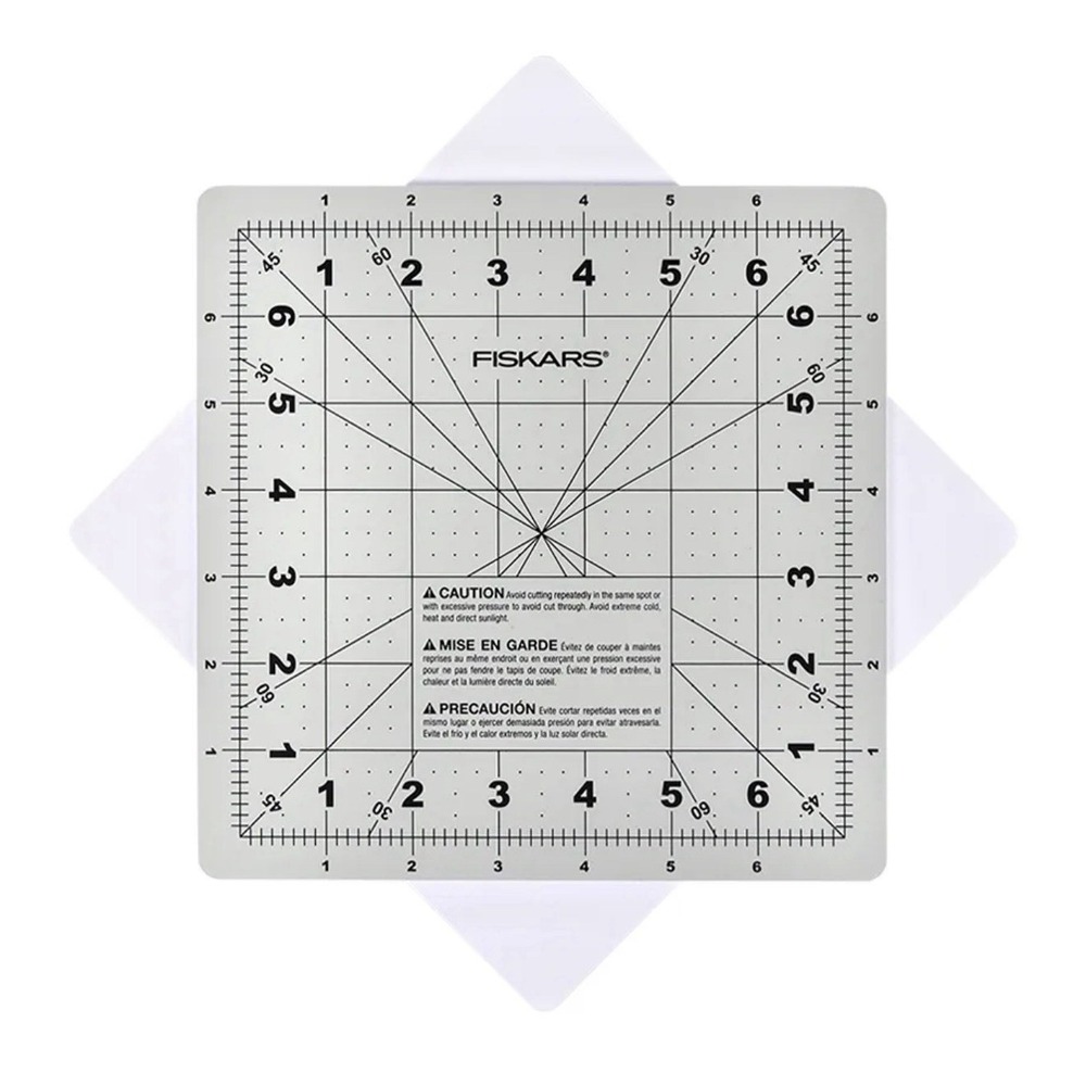 Fiskars Rotating Cutting Mat 8"x8" Grid To Cut Fabric Squares Easily Self Healin